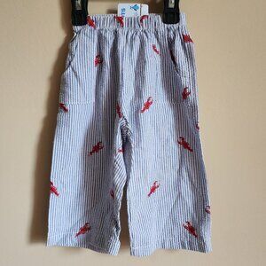 Sweet Tots Blue Pin Stripe Lobsters Pants Size 6 Months NWT